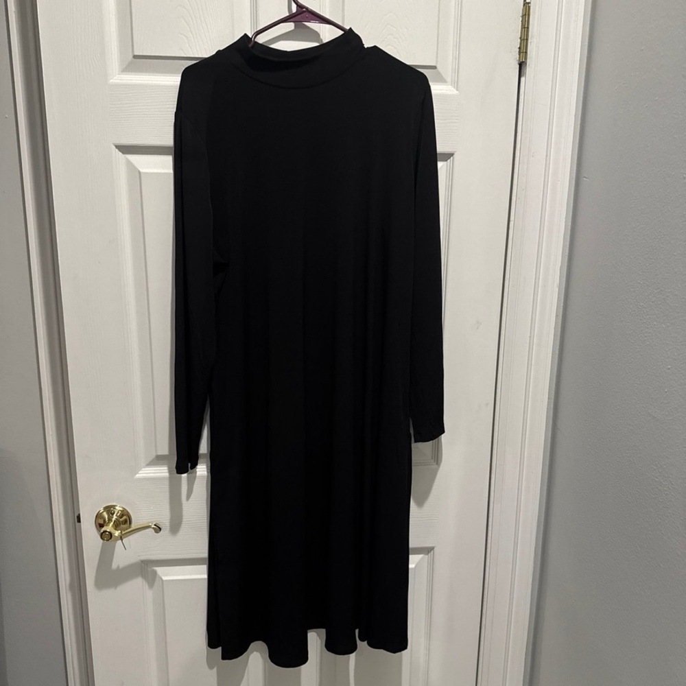 SusanGraver Elegant Black Long Sleeve Dress